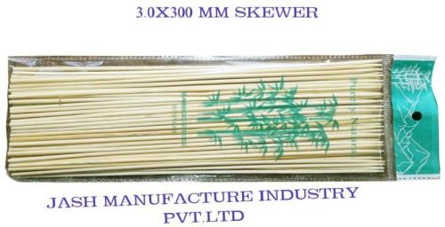 Light Brown 3.0x300mm Bamboo Skewer, For Event, Party, Wedding, Packaging Type : Box