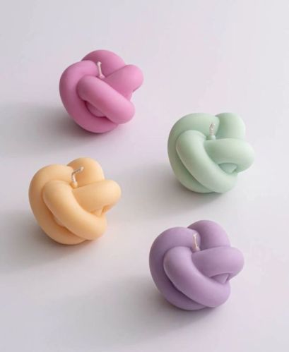 Mulit Colour Soy Wax Knot Candle, For Lighting, Decoration, Technics : Handmade