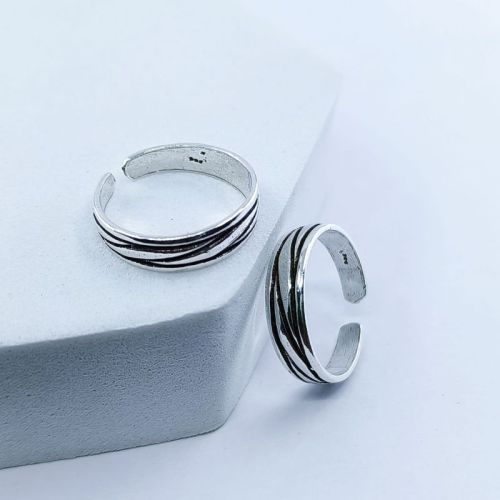 RBCL Polished Silver Oxidized 42 Toering, Packaging Type : One Pair Per Box