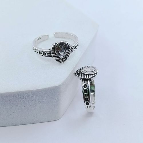 RBCL Silver Oxidized 51 Toering, Size : Adjustable