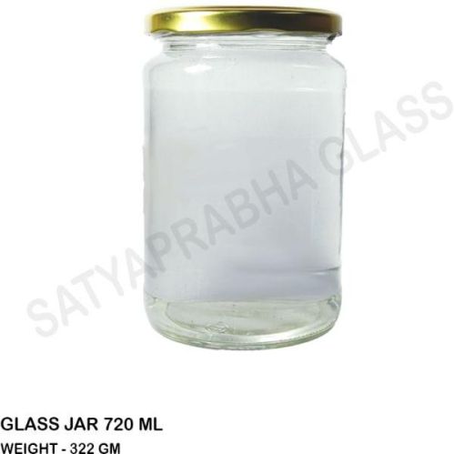 Glass Jar 720 Ml, For Pickle, Honey, Jam, Ghee, Feature : Elegant Design, Fine Finish, Light Weight