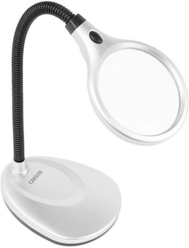 Grey Round Glass Seed Illuminated Magnifier, For Magnification Use, Size : Standard