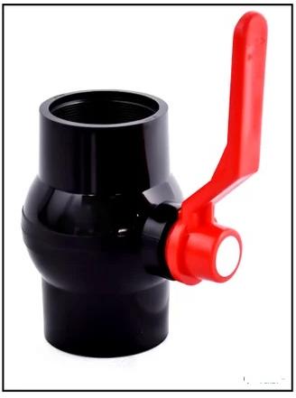 Black Red PVC Solid Seal Ball Valves