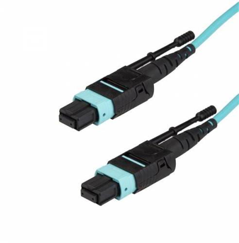 12 Fiber Female Push-pull Om3 Multimode Aqua Color Mpo Trunk Cable