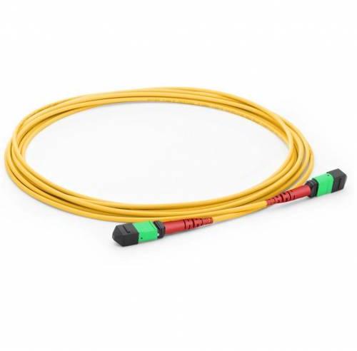 24 Fiber Mpo Female Trunk Cable, Low Loss, OFNR, Single Mode, Yellow, Polarity A