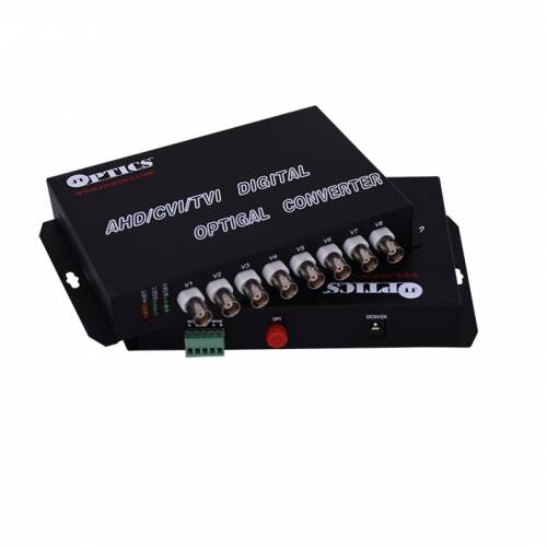 8 Channel Ahd HDCVI Hdtvi Camera Video Fiber Optical Transmitter Receiver With Rs485 Return Data