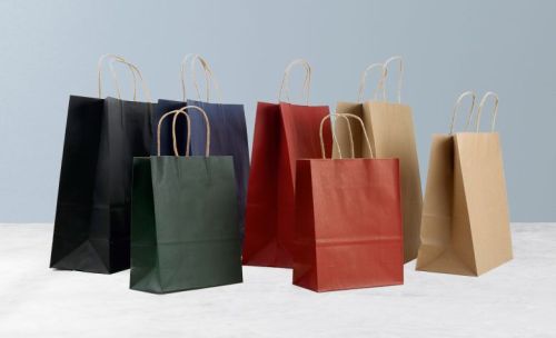 Multicolor Plain Paper Carry Bags