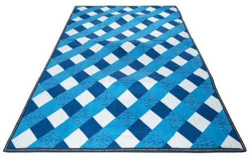 Samruddhi Industries Blue Square Checked Elegent Sofee Mat