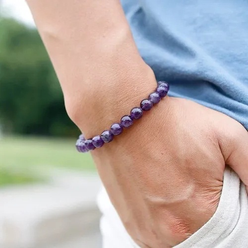 Marka Jewelry Amethyst Gemstone Bracelet, Polish Material : Natural