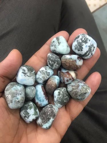 Marka Jewelry Polished Larimar Tumble Stone, Size : Customised