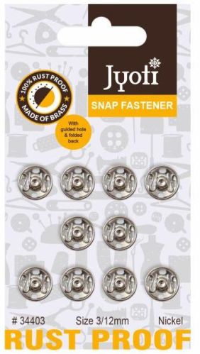 Silver Jyoti Round Brass Snap Fastener, For Garments, Pattern : Plain