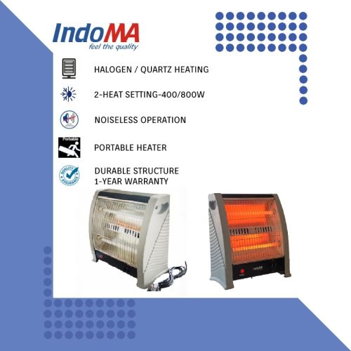 Indoma Brown Solid Polished Plastic/metal Quartz Heaters, For Domestic Use