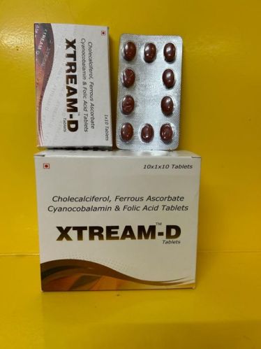 Ferrous Ascrobinate Cyanocobamin Folic Acid Vitamin D3 Tabets .. 100 Mg Nd 1.5 Mg