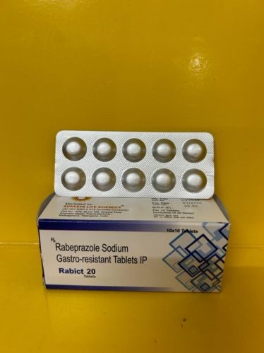 Rabeprazole Sodium Gastro-resistant Tablets 20 Mg, For Pain Relief Medicines, Packaging Type : Boxes