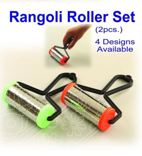 Multi Color Metal Plastic Rangoli Design Roller Set