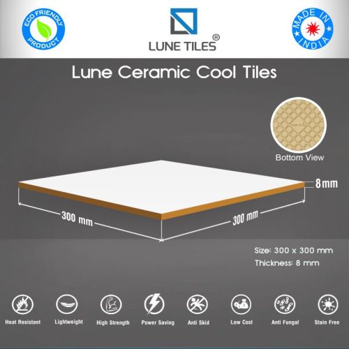 Lune Solar Reflective Ceramic Tiles, Size : 300x300, 12 Inch X 12 Inch