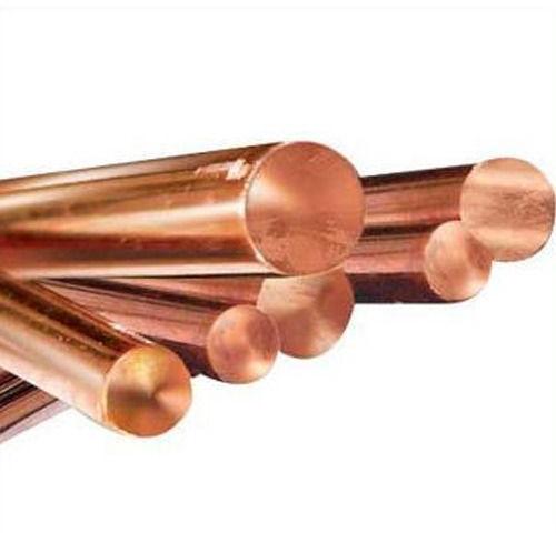 Light Brown Round Solid Polished Copper Rods, For Industrial, Grade : All