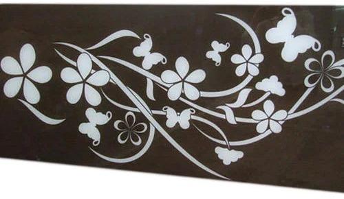 Brown Designer Lacquered Glass, Shape : Flat