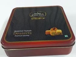 Multicolour Tin Cookies Boxes, Shape : Square