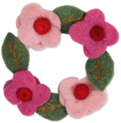 Multicolor Round Wool Felt Wreath, For Deocration, Technics : Handmade