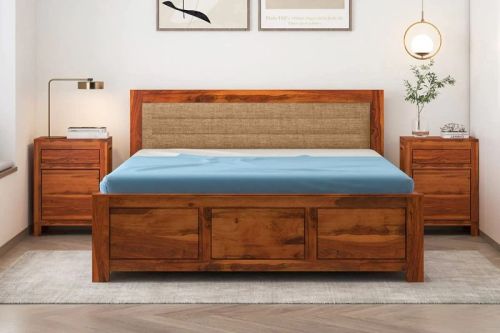 Rectangular Wooden Bed, For Home, Hotel, Size : Single