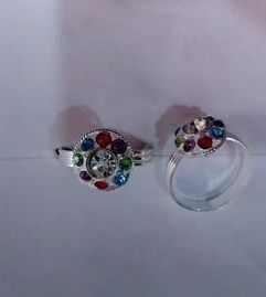 Polished Oxidised Artificial Toe Ring, Gender : Women