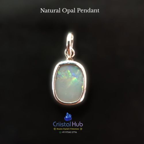 Silver Opal Pendant, For Astrological, Packaging Type : Plastic Packet