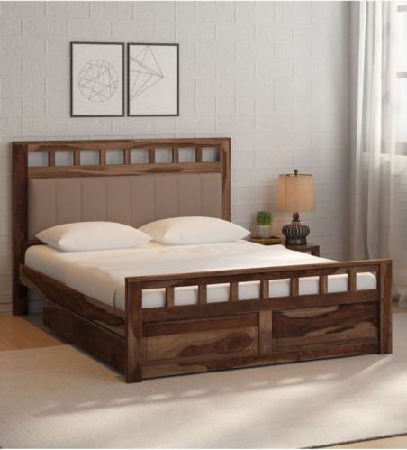 Brown Gunnu Furniture Wooden Double Bed, For Hotel, Home, Size : Multisize