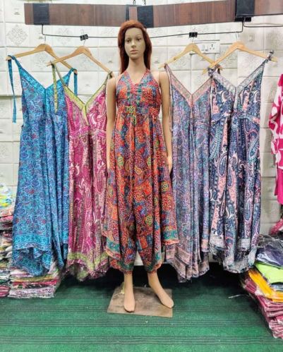 Boho Silk Dress, Technics : Handloom