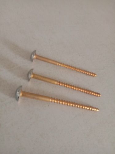 Silver Round Brass Screw, For Glass Fitting, Door Fitting, Hardware Fitting, Length : 10-20cm