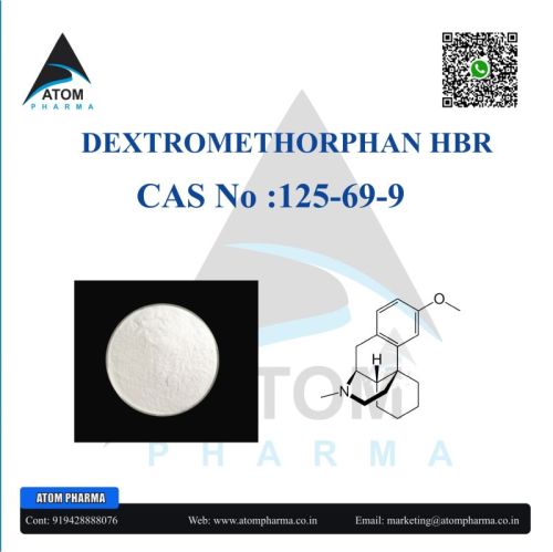 Atom Pharma DEXTROMETHORPHAN HBR API, Purity : 99%