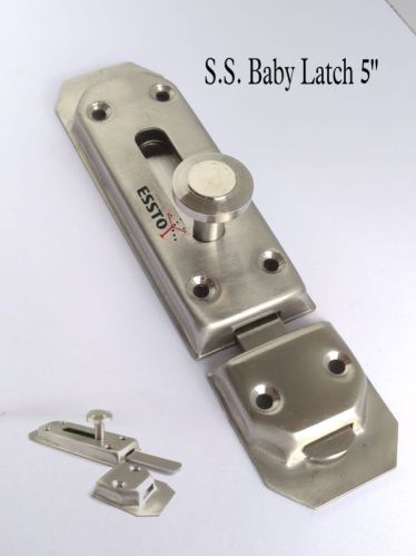 Coated ESSTO 100 GM Plain SS Baby Latch, Grade : SS-202