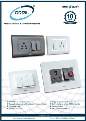 Polycarbonate Modular Switch Plate, For Electrical Use