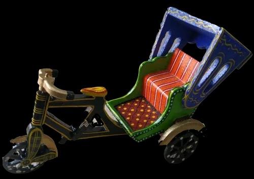 400 G Paint Coated Wooden Handmade Rickshaw