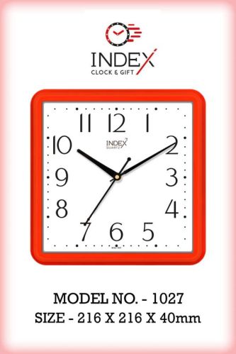 Round 1027 Fancy Red Wall Clock, For Home, Office, Decoration, Display Type : Analog