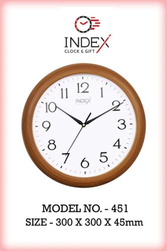 Round 451 Brown Delux Wall Clock, For Home, Office, Decoration, Display Type : Analog