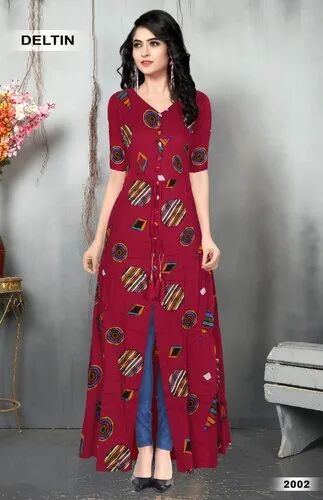 Printed Rayon Ladies Kurti, Occasion : Formal Wear
