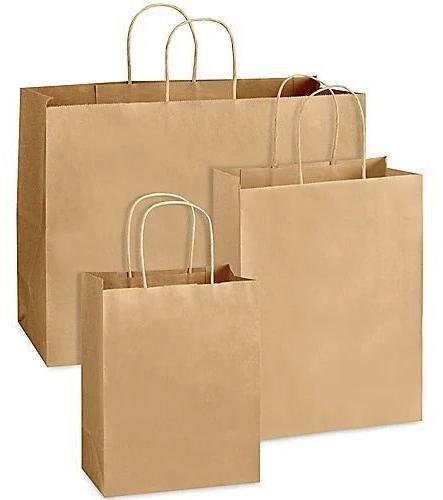 Plain Paper Bag, Color : Brown for Shopping