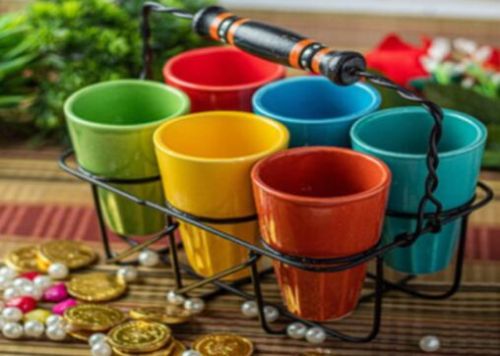 Ceramic Glass Set With Stand