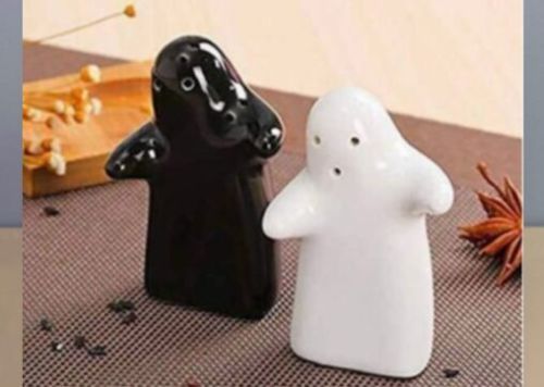 Round Ceramic Salt Shaker, Color : White, Black