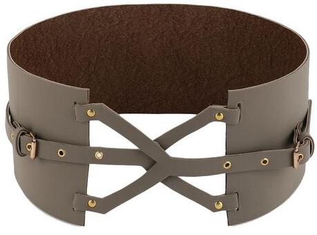 PU Leather Grey Cross Over Belt