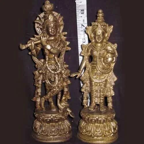 Ravi Rajvi Brass Radha Krishna Statues, Packaging Type : Box