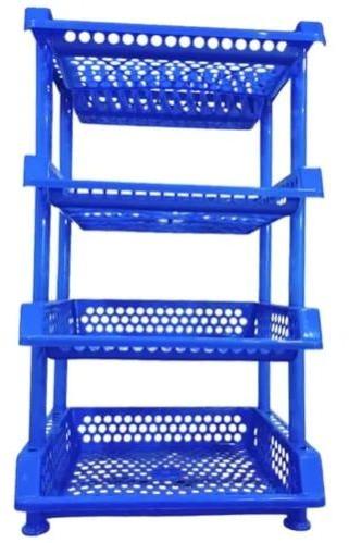 Rectangular Blue Plastic Rack, For Home