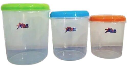 Transparent Plastic Container, For Food Storage, Shape : Round