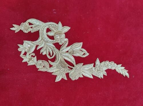 Golden Cloth Sequin Patch, Size : 8x3 Inch (LXW)