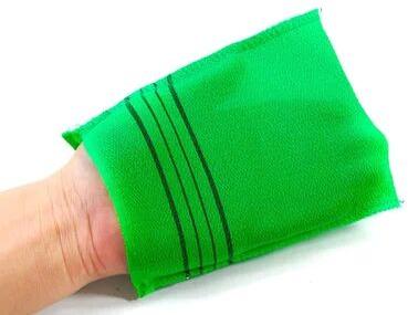 Viscose Green Korean Exfoliating Glove, For Personal, Pattern : Plain