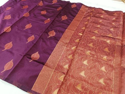 Pure Copper Zari Silk Weaving Saree, For Easy Wash, Technics : Machine Made
