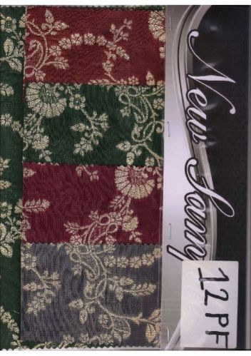 Spun Cotton Pure Zari Brocade Weaving Fabric 12