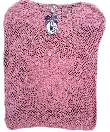 Plain Pink Ladies Crochet Top, Size : All Sizes