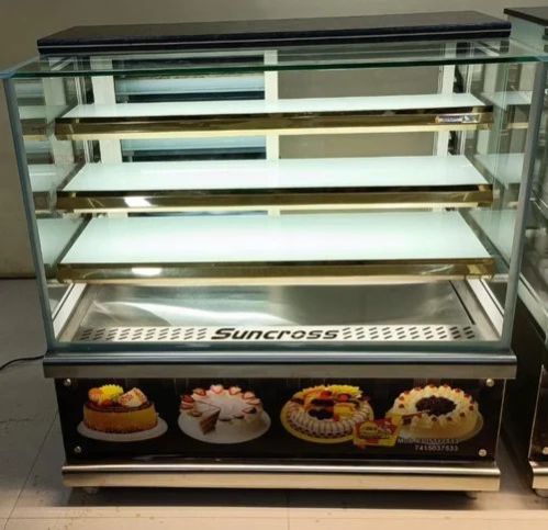 Silver Automatic Electric Cake Display Counter, Voltage : 380V